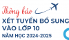 Thông báo xét tuyển bổ sung vào lớp 10 THPT năm học 2024-2025